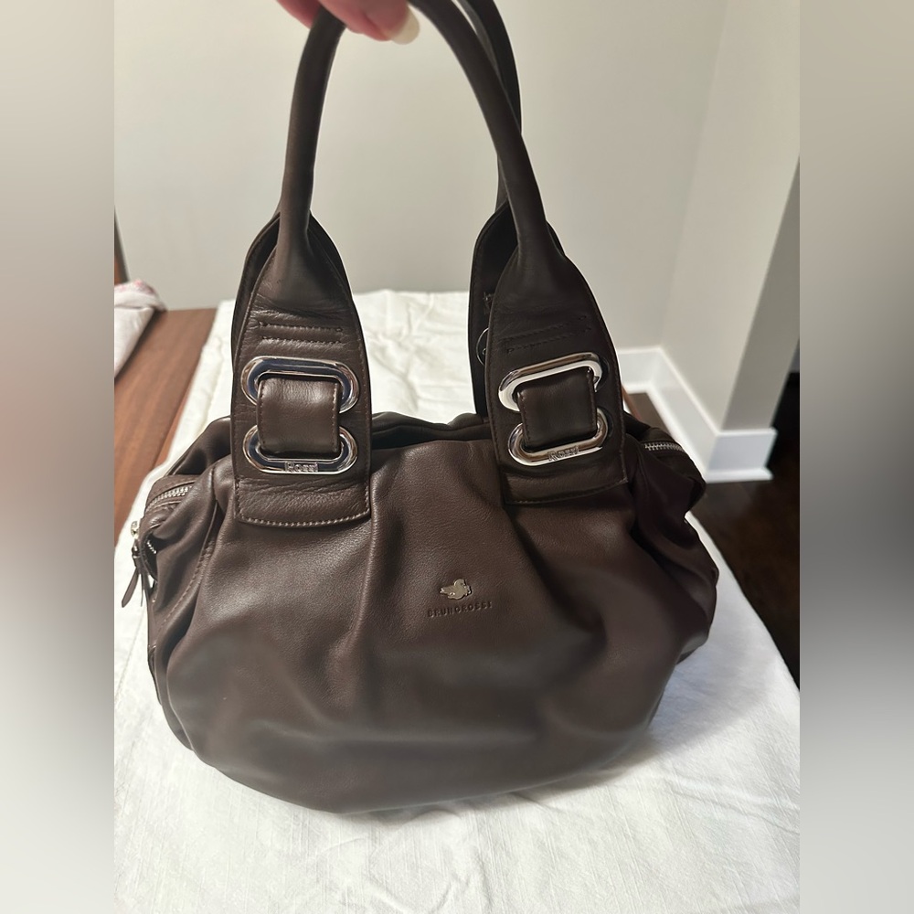Bruno Rossi Made in Firenze, Italy Rich Brown Leather Handbag.